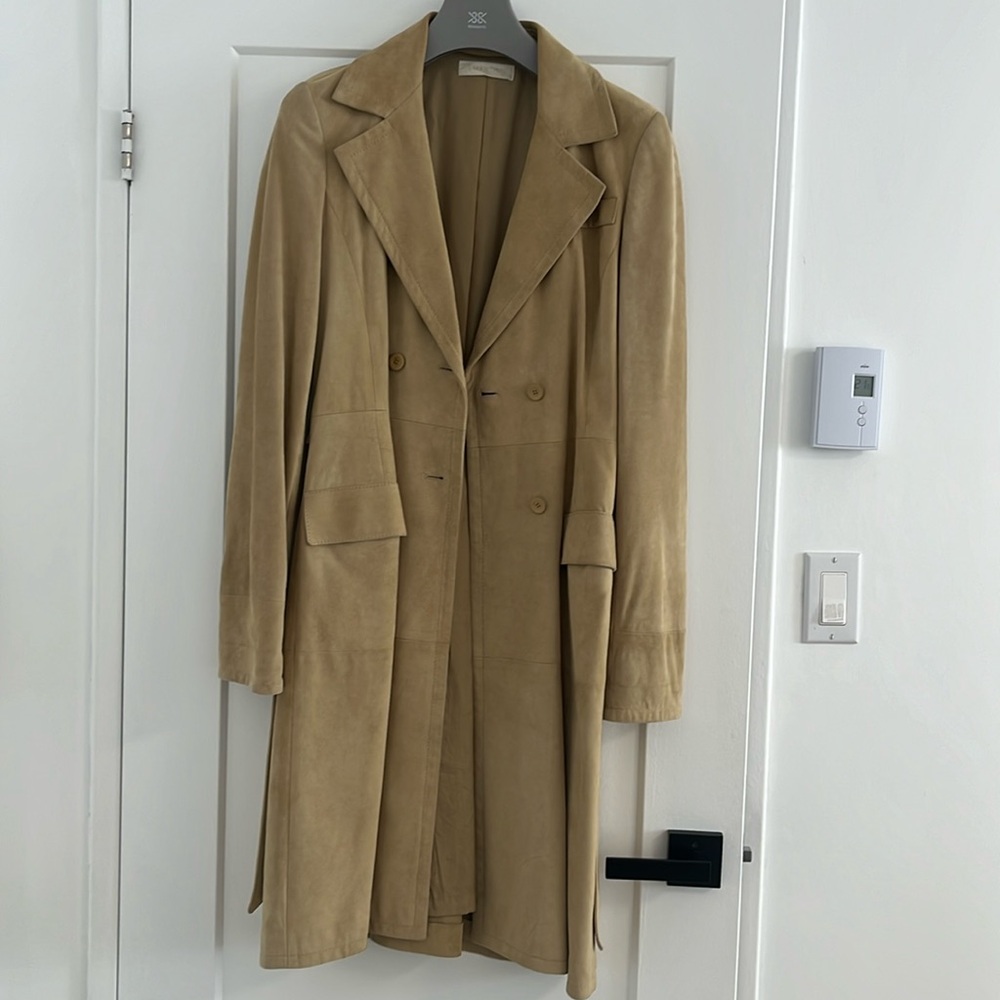 VINTAGE VALENTINO SUEDE TRENCH COAT - Picture 2 of 10